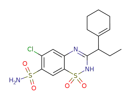 6-chloro-3-(1-cyclohex-1-enyl-propyl)-1,1-dioxo-1,2(4)-dihydro-1λ<sup>6</sup>-benzo[1,2,4]thiadiazine-7-sulfonic acid amide
