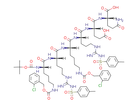 BocLys(2ClZ)-Arg(Tos)-Lys(2ClZ)-Arg(Tos)-Gln-GlnNH<sub>2</sub>