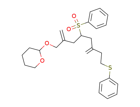 2-(4-Benzenesulfonyl-2,6-dimethylene-8-phenylsulfanyl-octyloxy)-tetrahydro-pyran