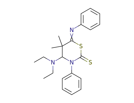 4-(Diethylamino)tetrahydro-5,5-dimethyl-3-phenyl-6-(phenylimino)-2H-1,3-thiazin-2-thion
