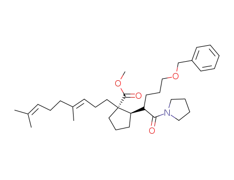 (1R,2R)-2-[4-Benzyloxy-1-(pyrrolidine-1-carbonyl)-butyl]-1-((E)-4,8-dimethyl-nona-3,7-dienyl)-cyclopentanecarboxylic acid methyl ester