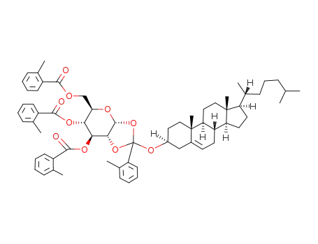 1,2-<α-(5-Cholesten-3β-yloxy)-2-methylbenzyliden>-3,4,6-tri-O-(o-toluoyl)-α-D-glucopyranose