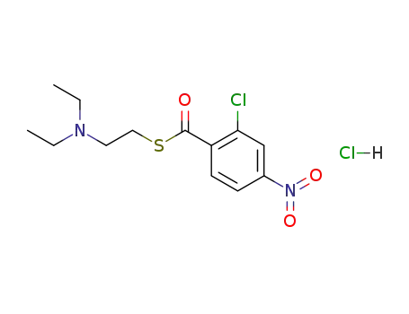 Molecular Structure of 109313-26-0 (2-chloro-4-nitro-thiobenzoic acid <i>S</i>-(2-diethylamino-ethyl ester); hydrochloride)