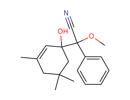Benzeneacetonitrile,
a-(1-hydroxy-3,5,5-trimethyl-2-cyclohexen-1-yl)-a-methoxy-