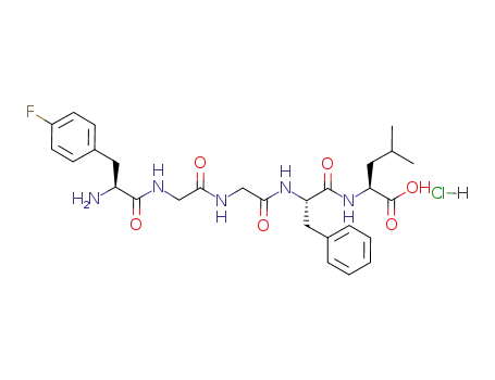 Molecular Structure of 125218-21-5 ((S)-2-[(S)-2-(2-{2-[(S)-2-Amino-3-(4-fluoro-phenyl)-propionylamino]-acetylamino}-acetylamino)-3-phenyl-propionylamino]-4-methyl-pentanoic acid; hydrochloride)