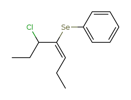 [(E)-1-(1-Chloro-propyl)-but-1-enylselanyl]-benzene