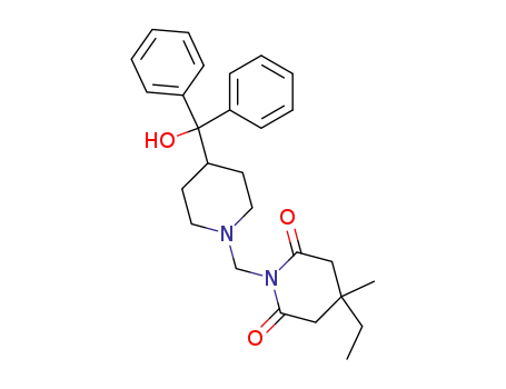 Molecular Structure of 104175-94-2 (4-ethyl-1-[4-(α-hydroxy-benzhydryl)-piperidinomethyl]-4-methyl-piperidine-2,6-dione)