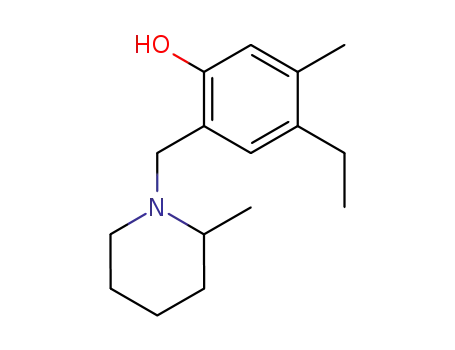 Molecular Structure of 110356-68-8 (4-ethyl-5-methyl-2-(2-methyl-piperidinomethyl)-phenol)