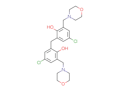 Molecular Structure of 102886-33-9 (4,4'-dichloro-6,6'-bis-morpholinomethyl-2,2'-methanediyl-di-phenol)