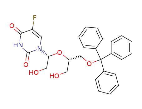 Molecular Structure of 104107-70-2 (5-fluoro-5'-O-trityl-2',3'-secouridine)