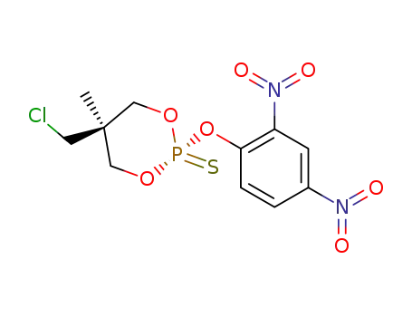 Molecular Structure of 50378-54-6 (5-Chloromethyl-2-(2,4-dinitro-phenoxy)-5-methyl-[1,3,2]dioxaphosphinane 2-sulfide)