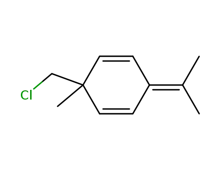 Molecular Structure of 90125-32-9 (1,4-Cyclohexadiene, 3-(chloromethyl)-3-methyl-6-(1-methylethylidene)-)