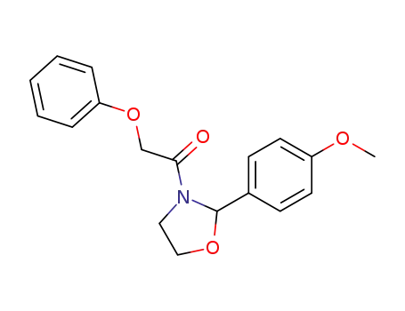 Molecular Structure of 93681-43-7 (Oxazolidine, 2-(4-methoxyphenyl)-3-(phenoxyacetyl)-)