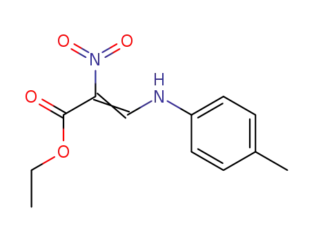 Molecular Structure of 58651-44-8 (2-Propenoic acid, 3-[(4-methylphenyl)amino]-2-nitro-, ethyl ester)