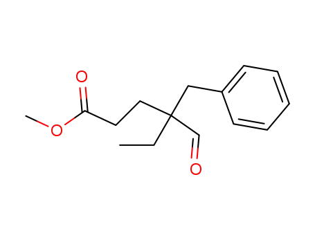 Molecular Structure of 67938-51-6 (4-Benzyl-4-formyl-hexanoic acid methyl ester)