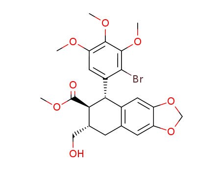 (5S,6S,7S)-5-(2-Bromo-3,4,5-trimethoxy-phenyl)-7-hydroxymethyl-5,6,7,8-tetrahydro-naphtho[2,3-d][1,3]dioxole-6-carboxylic acid methyl ester