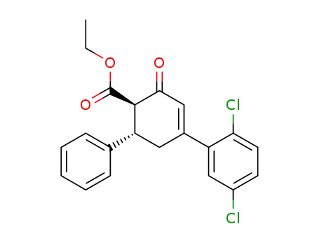 3-Cyclohexene-1-carboxylic acid,
4-(2,5-dichlorophenyl)-2-oxo-6-phenyl-, ethyl ester, trans-
