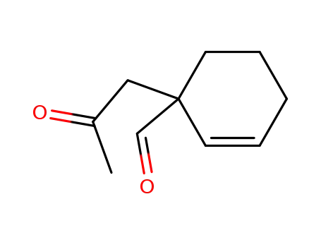 Molecular Structure of 61967-46-2 (2-Cyclohexene-1-carboxaldehyde, 1-(2-oxopropyl)-)