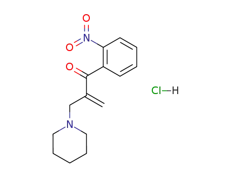 Molecular Structure of 78888-43-4 (2-Propen-1-one, 1-(2-nitrophenyl)-2-(1-piperidinylmethyl)-,
monohydrochloride)