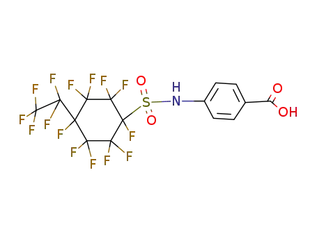 Molecular Structure of 1547-17-7 (Benzoic acid,4-[[[1,2,2,3,3,4,5,5,6,6-decafluoro-4-(1,1,2,2,2-pentafluoroethyl)cyclohexyl]sulfonyl]amino]-)