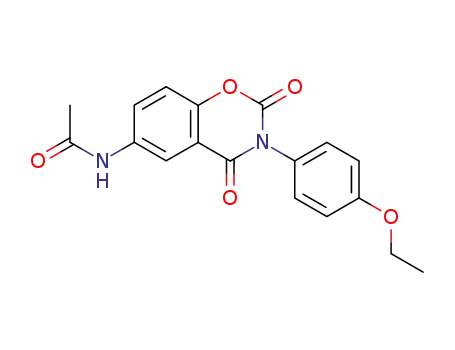 Molecular Structure of 14780-47-3 (6-acetylamino-3-(4-ethoxy-phenyl)-benzo[<i>e</i>][1,3]oxazine-2,4-dione)