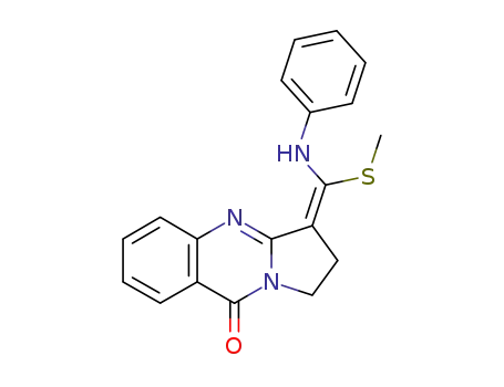 Molecular Structure of 107451-13-8 ((E)-2,3-Dihydro-3-(anilino-methylthiomethylen)-pyrrolo<2,1-b>chinazolin-9(1H)-on)