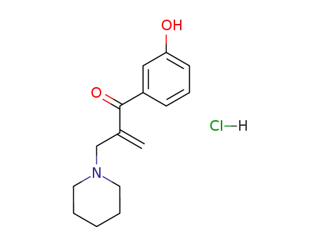 Molecular Structure of 78888-49-0 (2-Propen-1-one, 1-(3-hydroxyphenyl)-2-(1-piperidinylmethyl)-,
hydrochloride)