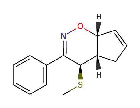 trans-4-Methylthio-4,4a,5,7a-tetrahydro-3-phenylcyclopent<e>-1,2-oxazine