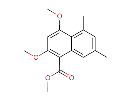 Molecular Structure of 92591-60-1 (1-Naphthalenecarboxylic acid, 2,4-dimethoxy-5,7-dimethyl-, methyl
ester)