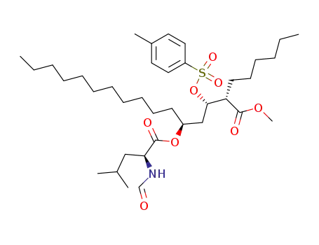 Methyl (2S,3S,5S)-5-<(S)-2-formamido-4-methylpentanoyloxy>-2-hexyl-3-<(4-tolyl)sulfonyloxy>hexadecanoate