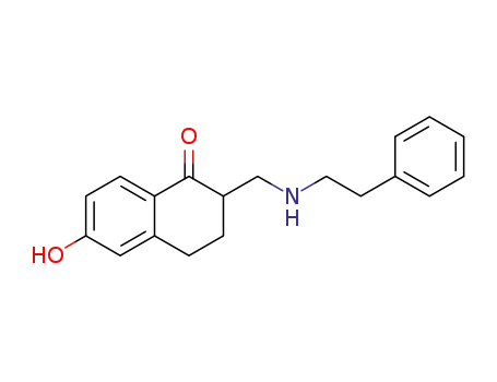 Molecular Structure of 40076-96-8 (1(2H)-Naphthalenone,
3,4-dihydro-6-hydroxy-2-[[(2-phenylethyl)amino]methyl]-)