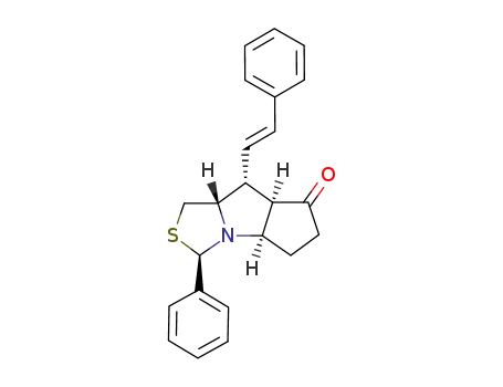 Molecular Structure of 131570-74-6 ((3R,4aR,7aR,8R,8aS)-3-Phenyl-8-((E)-styryl)-hexahydro-cyclopenta[4,5]pyrrolo[1,2-c]thiazol-7-one)