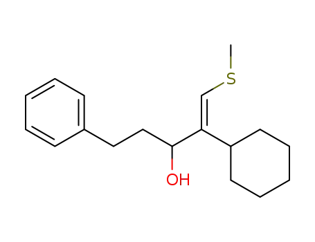Molecular Structure of 130613-04-6 (Benzenepropanol, a-[1-cyclohexyl-2-(methylthio)ethenyl]-, (E)-)