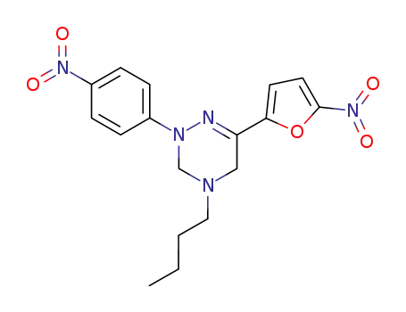 4-butyl-6-(5-nitro-furan-2-yl)-2-(4-nitro-phenyl)-2,3,4,5-tetrahydro-[1,2,4]triazine