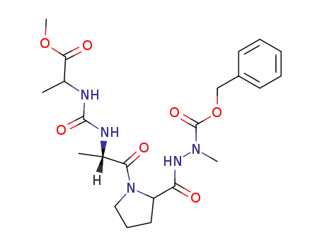 2-(3-{(S)-2-[2-(N'-Benzyloxycarbonyl-N'-methyl-hydrazinocarbonyl)-pyrrolidin-1-yl]-1-methyl-2-oxo-ethyl}-ureido)-propionic acid methyl ester