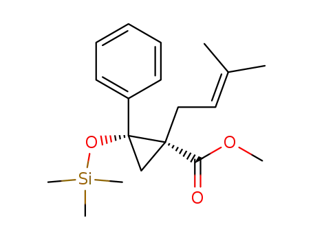 Cyclopropanecarboxylic acid,
1-(3-methyl-2-butenyl)-2-phenyl-2-[(trimethylsilyl)oxy]-, methyl ester,
trans-