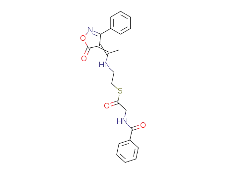 <i>N</i>-benzoyl-thioglycine <i>S</i>-{2-[1-(5-oxo-3-phenyl-2<i>H</i>-isoxazol-4-yl)-ethylideneamino]-ethyl} ester