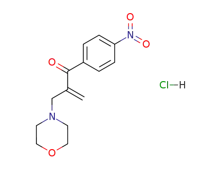 Molecular Structure of 78888-46-7 (2-Propen-1-one, 2-(4-morpholinylmethyl)-1-(4-nitrophenyl)-,
monohydrochloride)