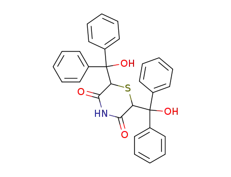Molecular Structure of 24867-01-4 (2,6-bis-(hydroxy-diphenyl-methyl)-thiomorpholine-3,5-dione)