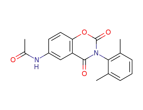 Molecular Structure of 14714-11-5 (6-acetylamino-3-(2,6-dimethyl-phenyl)-benzo[<i>e</i>][1,3]oxazine-2,4-dione)
