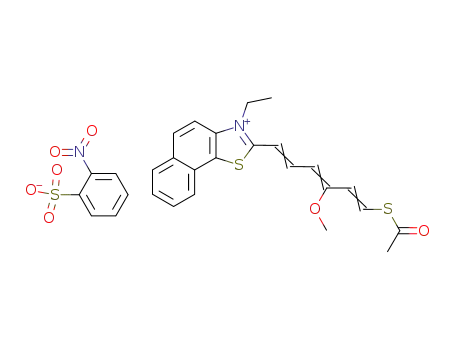 2-(6-acetylsulfanyl-4-methoxy-hexa-1,3,5-trienyl)-3-ethyl-naphtho[2,1-<i>d</i>]thiazolium; 2-nitro-benzenesulfonate