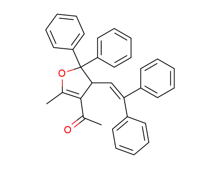 Molecular Structure of 134643-33-7 (3-Acetyl-2-methyl-4-(2,2-diphenylethenyl)-5,5-diphenyl-4,5-dihydrofuran)