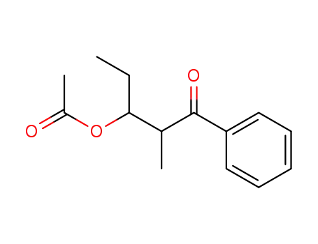 Molecular Structure of 106086-59-3 (1-Pentanone, 3-(acetyloxy)-2-methyl-1-phenyl-)
