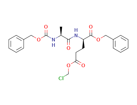 Molecular Structure of 137040-51-8 (D-Glutamic acid, N-[N-[(phenylmethoxy)carbonyl]-L-alanyl]-,
5-(chloromethyl) 1-(phenylmethyl) ester)
