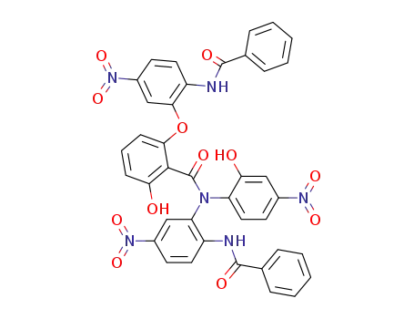Molecular Structure of 137444-98-5 (2-(2-Benzoylamino-5-nitro-phenoxy)-N-(2-benzoylamino-5-nitro-phenyl)-6-hydroxy-N-(2-hydroxy-4-nitro-phenyl)-benzamide)