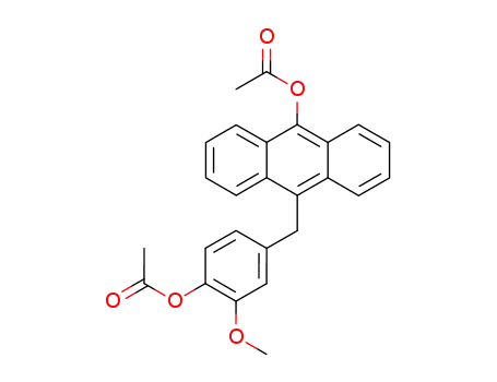 Molecular Structure of 89162-49-2 (9-Anthracenol, 10-[[4-(acetyloxy)-3-methoxyphenyl]methyl]-, acetate)