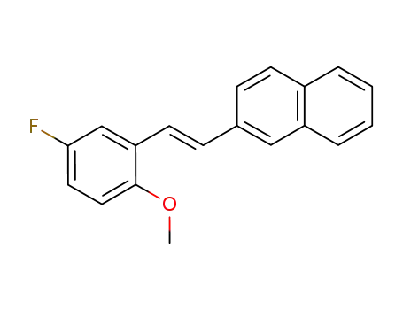 Molecular Structure of 94569-80-9 (Naphthalene, 2-[2-(5-fluoro-2-methoxyphenyl)ethenyl]-, (E)-)