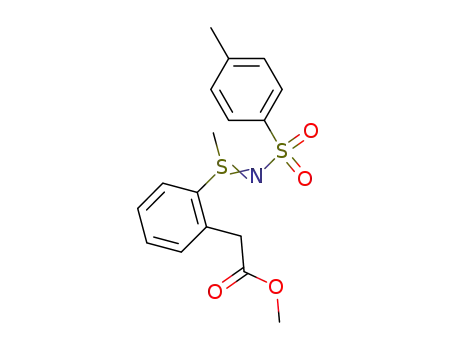 Molecular Structure of 61372-45-0 (Benzeneacetic acid,
2-[S-methyl-N-[(4-methylphenyl)sulfonyl]sulfinimidoyl]-, methyl ester)