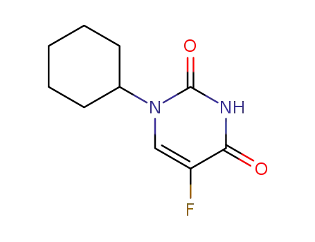 Molecular Structure of 63502-76-1 (2,4(1H,3H)-Pyrimidinedione, 1-cyclohexyl-5-fluoro-)