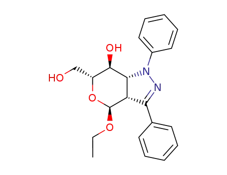Molecular Structure of 82320-45-4 (Ethyl-2,3-didesoxy-3',4'-dihydro-2',5'-diphenyl-2'H-α-D-manno-hexopyranosido<3,2-c>pyrazol)